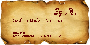 Szánthó Norina névjegykártya